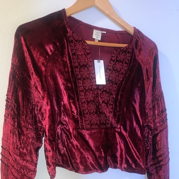 ANTHROPOLOGIE Stassi velvet eyelet top - Picture 5 of 10
